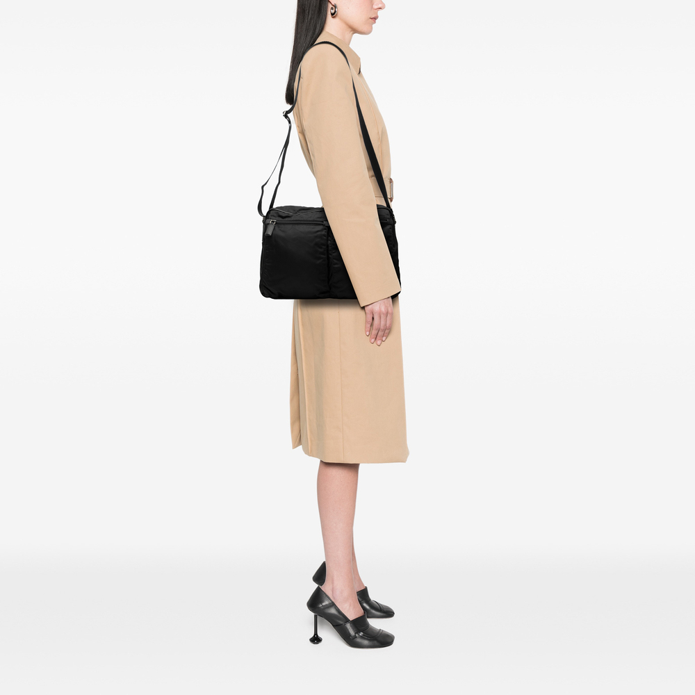 Pre-Loved Prada Saffiano Trimmed Tessuto Double Zip Crossbody - Picture 6 of 6